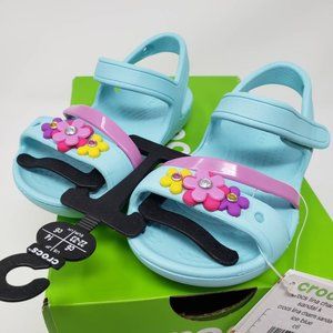 Crocs Lina Charm Sandals Children Toddler sz 6 Blu